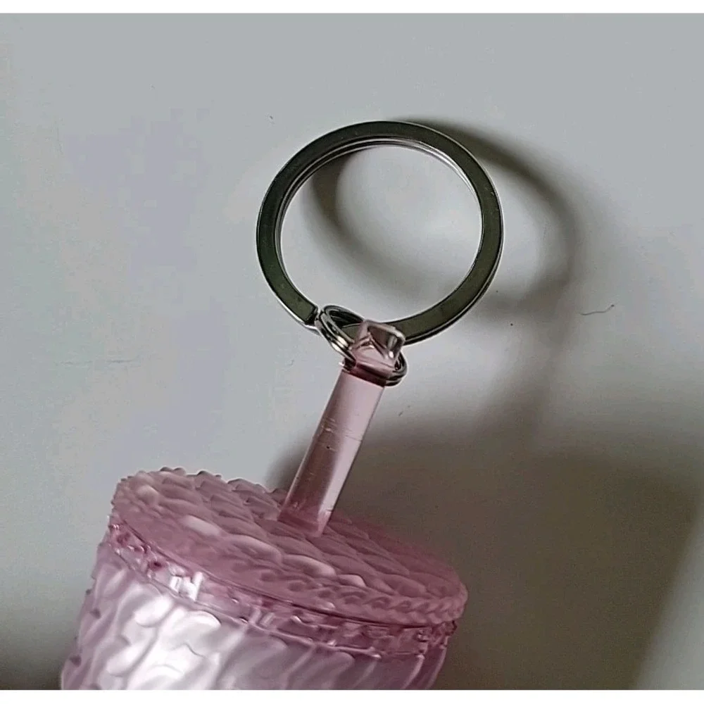 Starbucks Matte Pink Soft Touch Cold Cup Tumbler Keychain Charm Ornament 2024‎